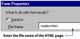 Enter the file name of the HTML page.